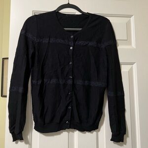 Valentino designer soft black button cardigan sweater made in Italy L